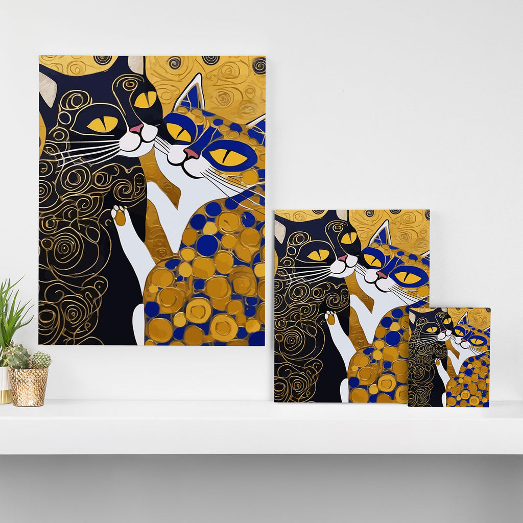 Gustav Klimt Cat Kiss Canvas Print Gallery Image 3
