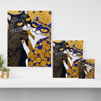 Gustav Klimt Cat Kiss Canvas Print Gallery Image 3