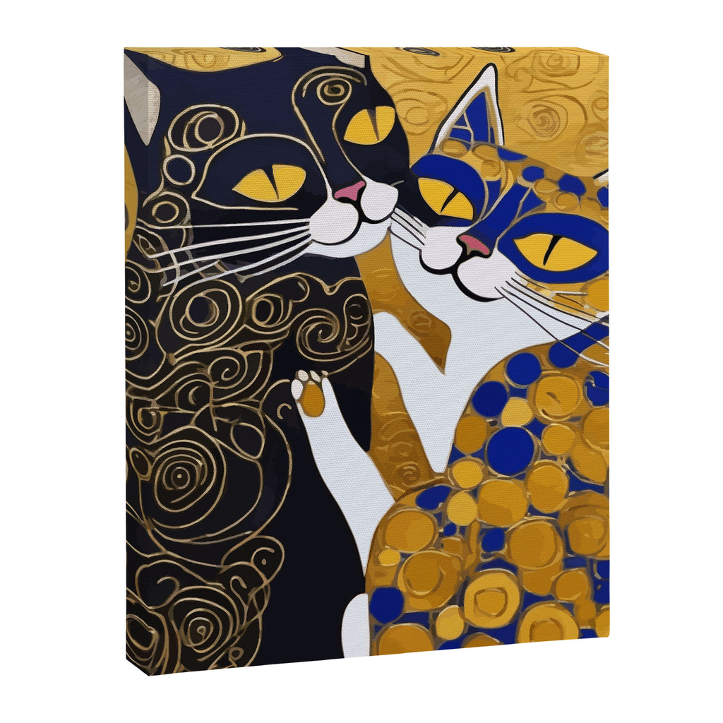 Gustav Klimt Cat Kiss Canvas Print Gallery Image 3