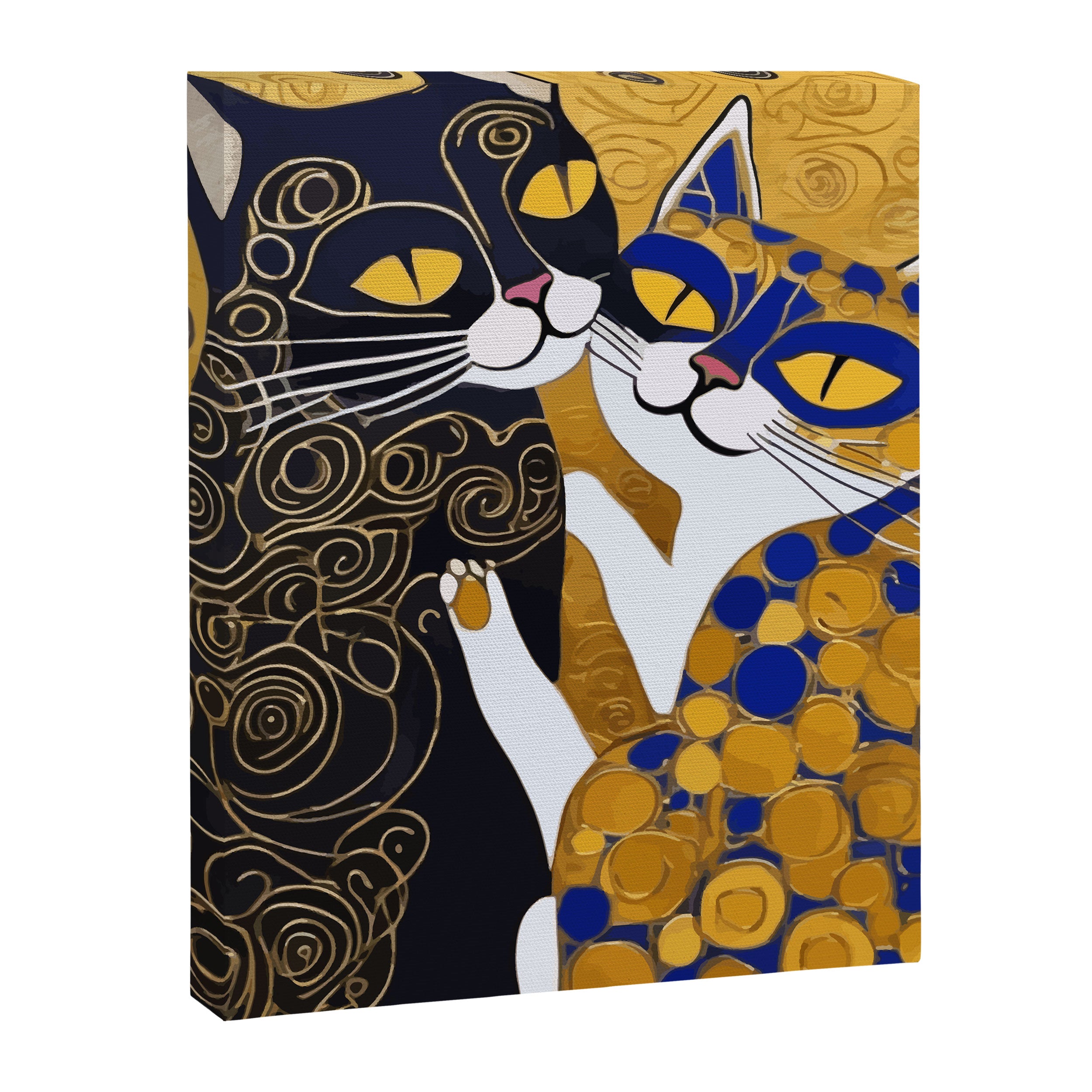 Gustav Klimt Cat Kiss Canvas Print Gallery Image 3