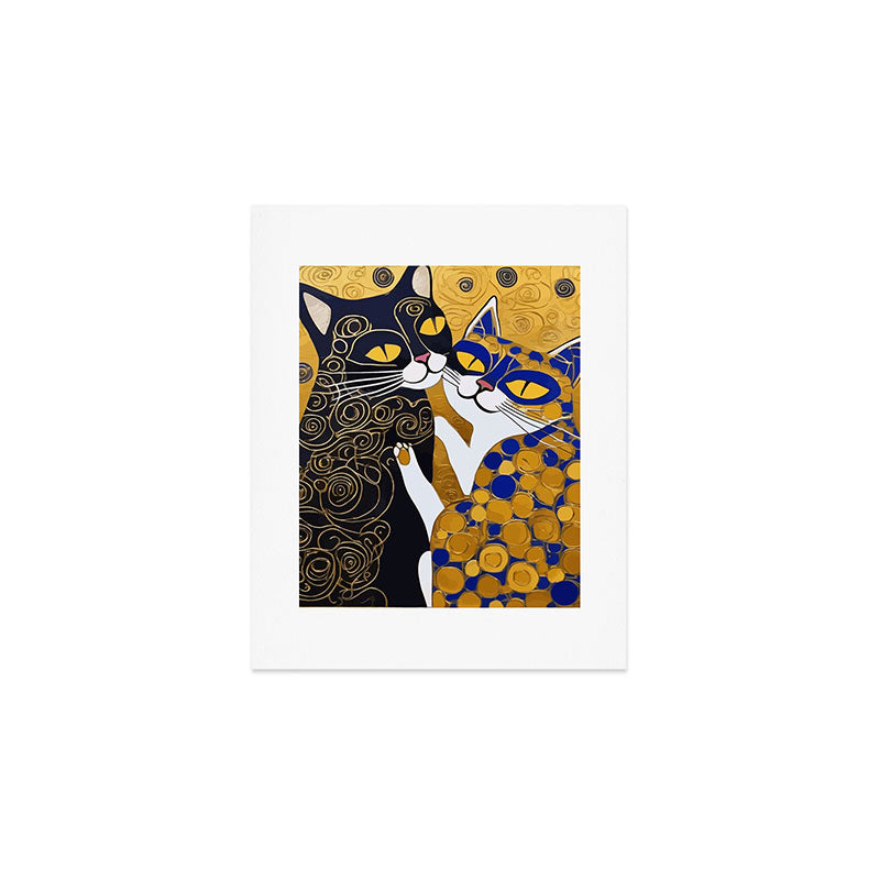 Gustav Klimt Cat Kiss Art Print Gallery Image 1