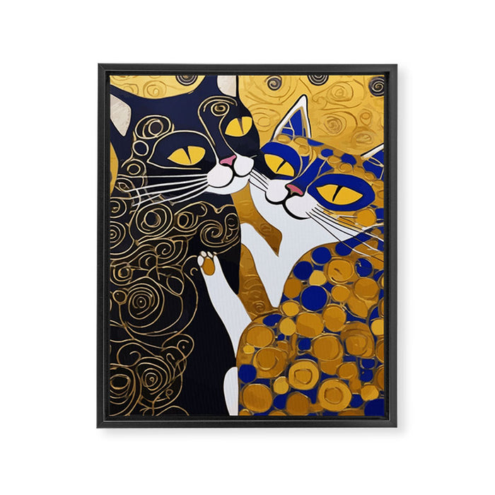 Gustav Klimt Cat Kiss Framed Canvas Print Gallery Image 1