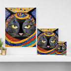 Gustav Klimt Cat with Colorful Clothing  Canvas Print Gallery Image 3