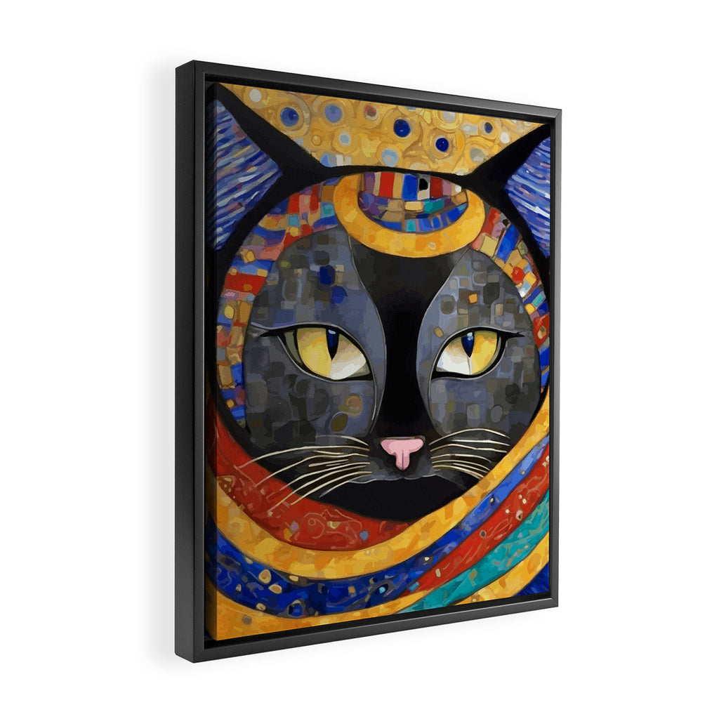 Gustav Klimt Cat with Colorful Clothing  Framed Canvas Print Gallery Image 2