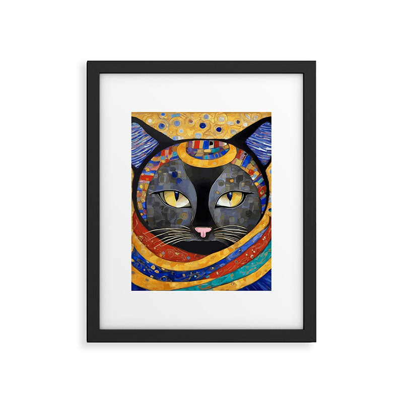 Gustav Klimt Cat with Colorful Clothing  Framed Art Print Gallery Image 6