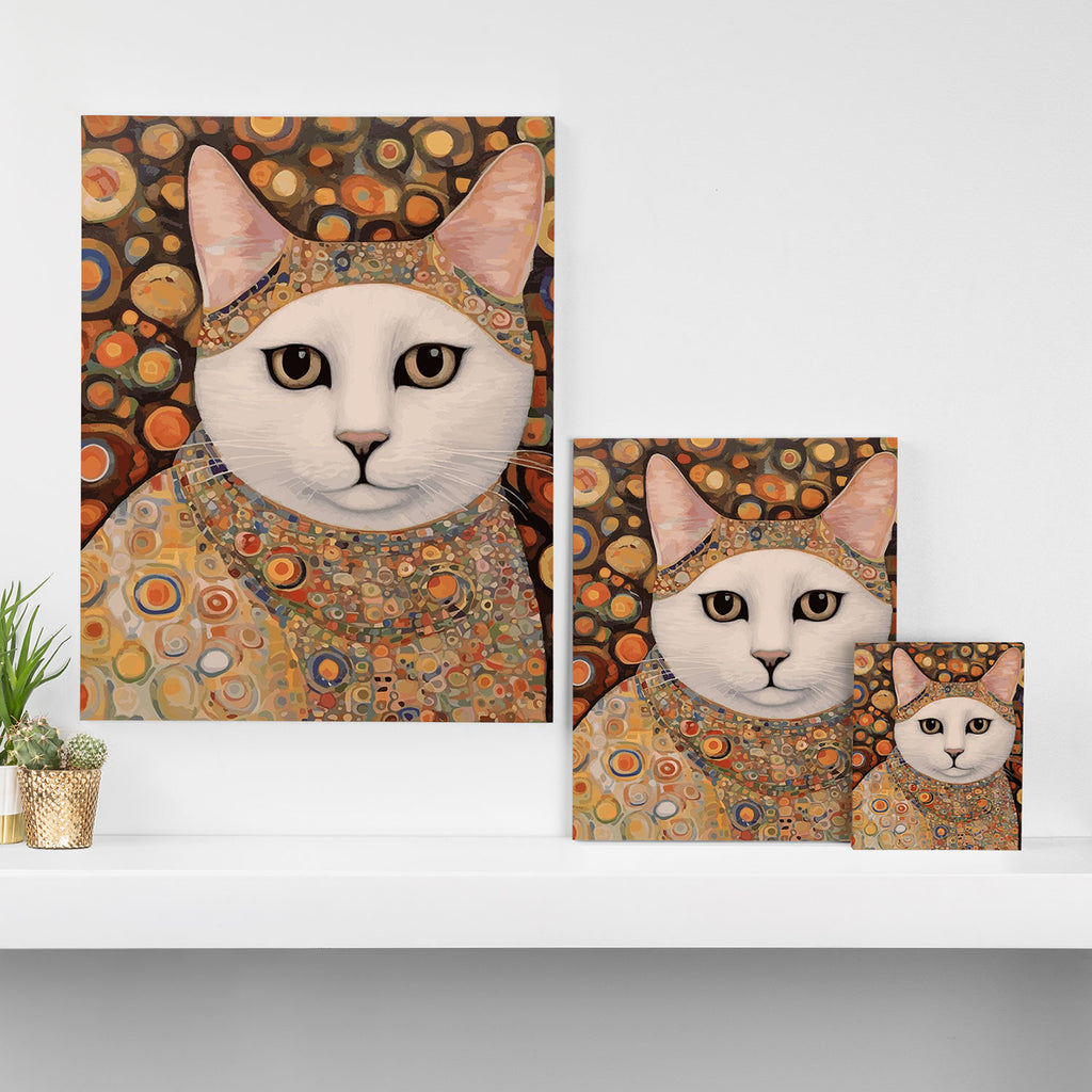 Gustav Klimt Cat with Colorful Costume Canvas Print Gallery Image 3