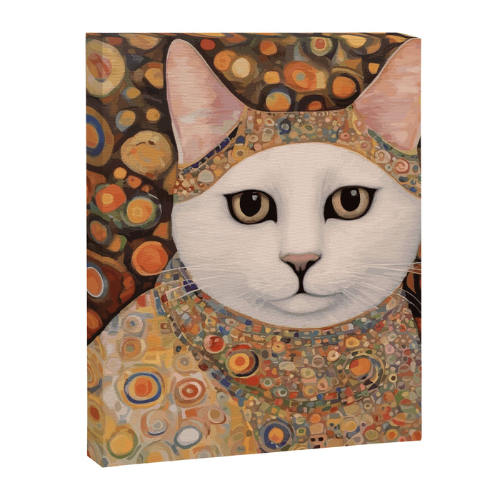 Gustav Klimt Cat with Colorful Costume Canvas Print Gallery Image 1