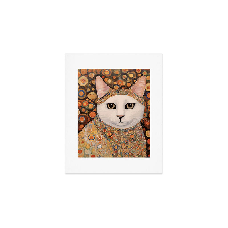 Gustav Klimt Cat with Colorful Costume Art Print Gallery Image 1