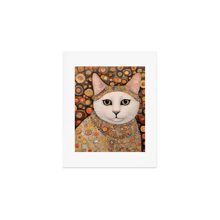 Gustav Klimt Cat with Colorful Costume Art Print Gallery Image 1