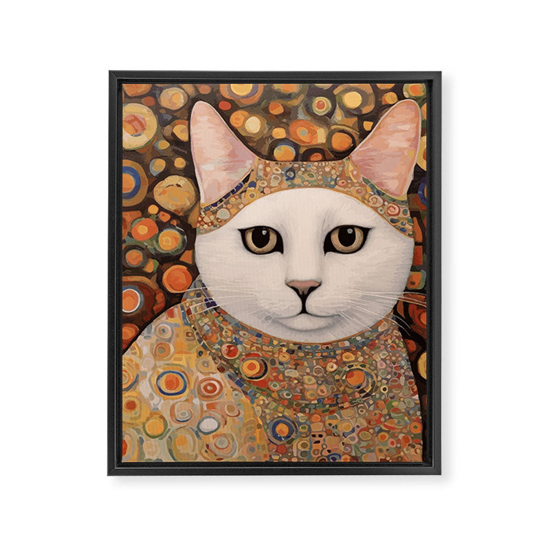 Gustav Klimt Cat with Colorful Costume Framed Canvas Print Gallery Image 8