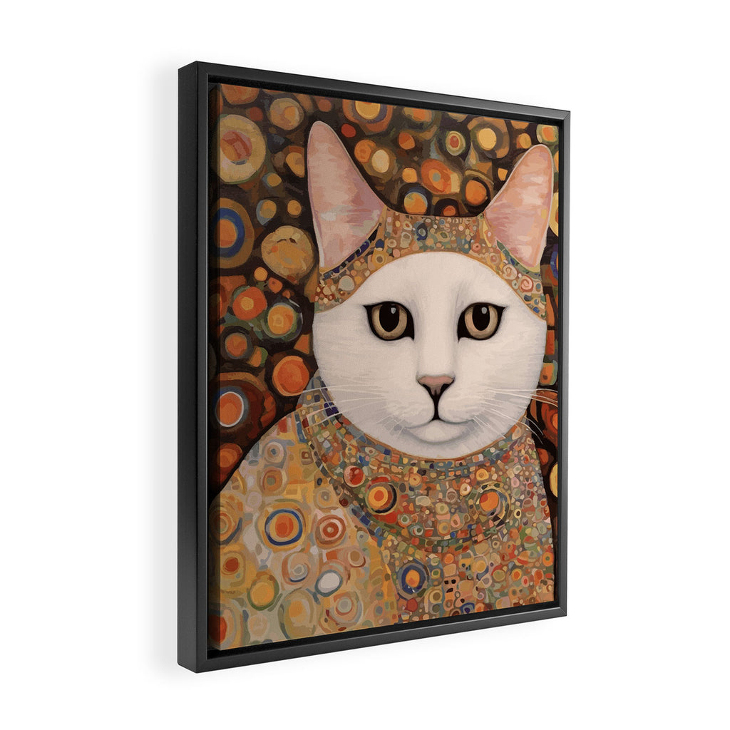 Gustav Klimt Cat with Colorful Costume Framed Canvas Print Gallery Image 2