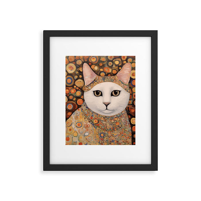 Gustav Klimt Cat with Colorful Costume Framed Art Print Gallery Image 1