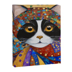 Gustav Klimt Cat with Colorful Scarf Canvas Print Gallery Image 3