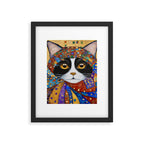 Gustav Klimt Cat with Colorful Scarf Framed Art Print Gallery Image 6