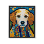 Gustav Klimt Dog with Colorful Scarf Framed Canvas Print Gallery Image 8