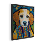 Gustav Klimt Dog with Colorful Scarf Framed Canvas Print Gallery Image 2