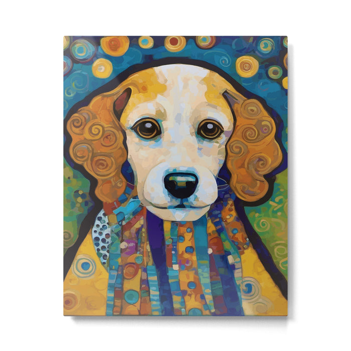 Gustav Klimt Dog with Colorful Scarf Metal Print Gallery Image 1