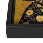 Gustav Klimt Style Beautiful Girl Dog with Black and Gold Jacket Framed Canvas Print Gallery Image 3