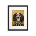 Gustav Klimt Style Beautiful Girl Dog with Black and Gold Jacket Framed Art Print Gallery Image 6