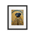 Gustav Klimt Style Black Dog with Blue and Gold Coat Framed Art Print Gallery Image 6