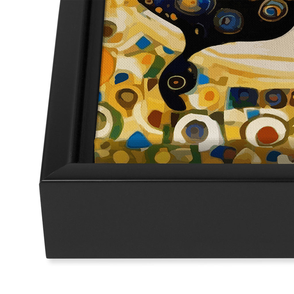 Gustav Klimt Style Blue and Gold Butterfly Framed Canvas Print Gallery Image 3