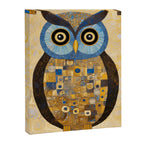 Gustav Klimt Style Blue and Gold Owl Canvas Print Gallery Image 3