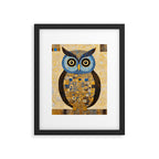 Gustav Klimt Style Blue and Gold Owl Framed Art Print Gallery Image 6
