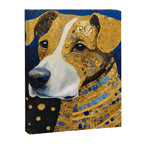 Gustav Klimt Style Brown Dog with Striped Coat Canvas Print Gallery Image 8