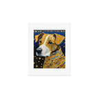 Gustav Klimt Style Brown Dog with Striped Coat Art Print Gallery Image 1