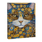 Gustav Klimt Style Cat with Blue and Gold Spots Canvas Print Gallery Image 8