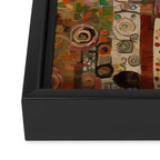 Gustav Klimt Style Cat with Geometric Patterns Framed Canvas Print Gallery Image 3