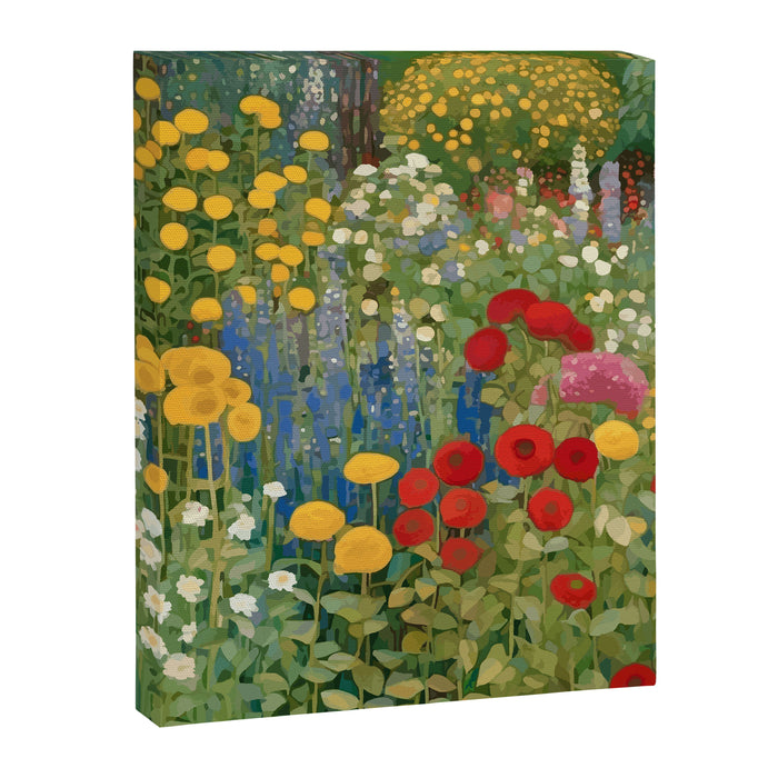 Gustav Klimt Style Colorful Flower Garden Canvas Print Gallery Image 1