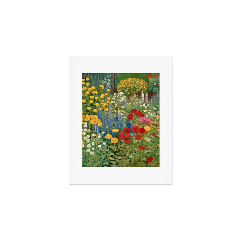 Gustav Klimt Style Colorful Flower Garden Art Print Gallery Image 1
