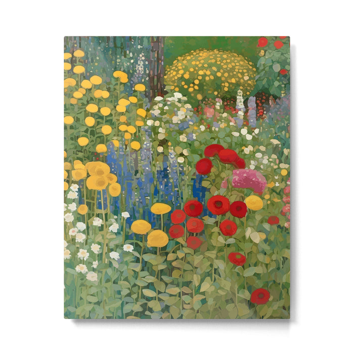 Gustav Klimt Style Colorful Flower Garden Metal Print Gallery Image 1