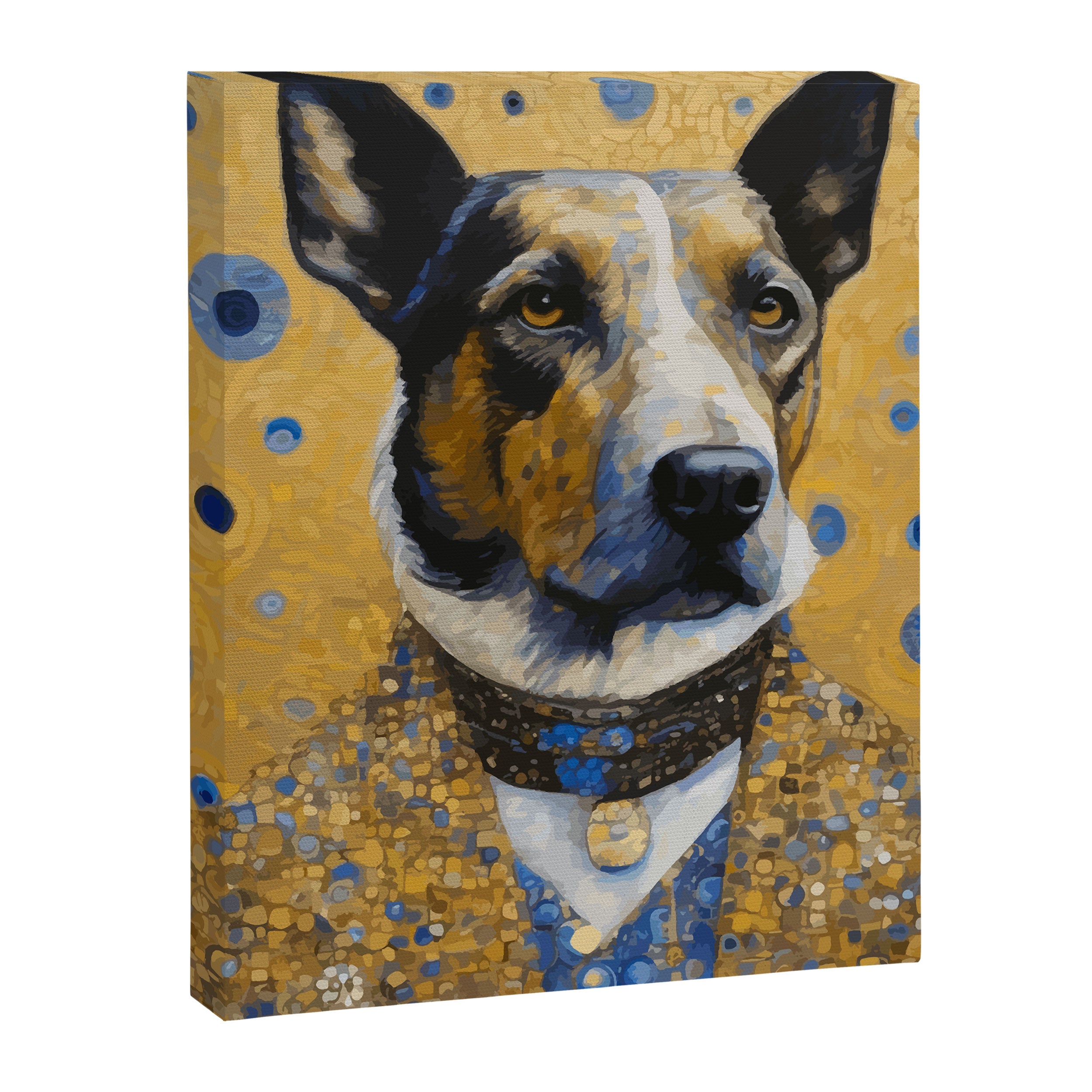 Gustav Klimt Style Distinguished Dog with Gold Medal Canvas Print Gallery Image 8