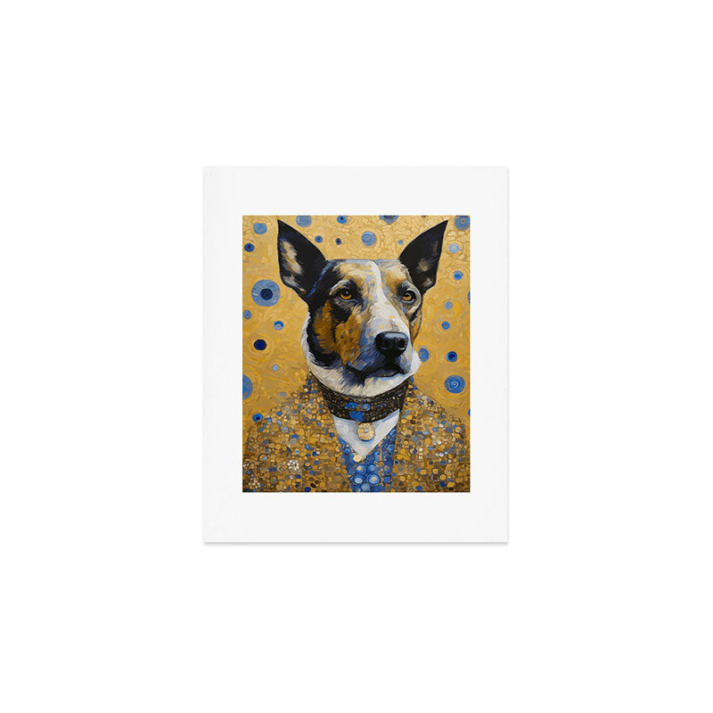 Gustav Klimt Style Distinguished Dog with Gold Medal Art Print Gallery Image 1