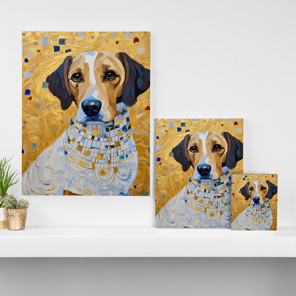Gustav Klimt Style Dog in a Beautiful Dress Canvas Print Gallery Image 3
