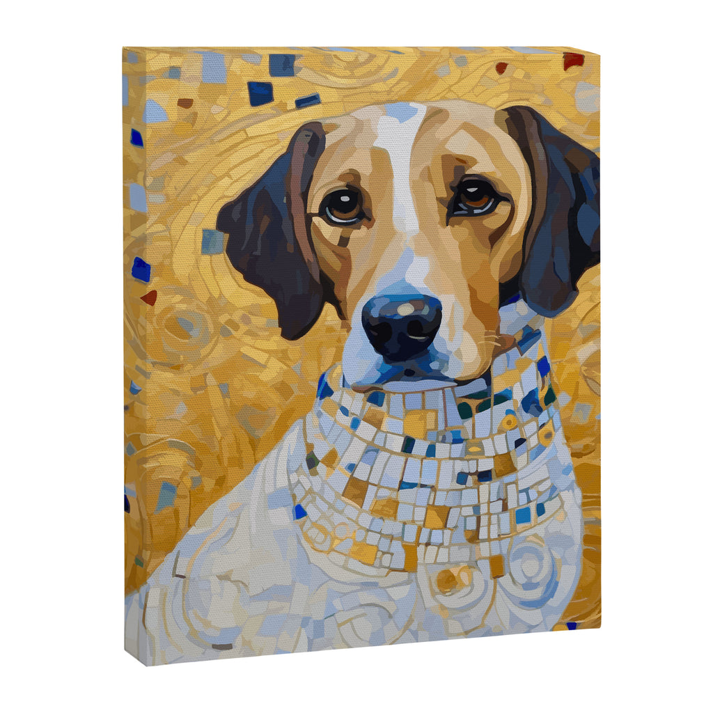 Gustav Klimt Style Dog in a Beautiful Dress Canvas Print Gallery Image 3
