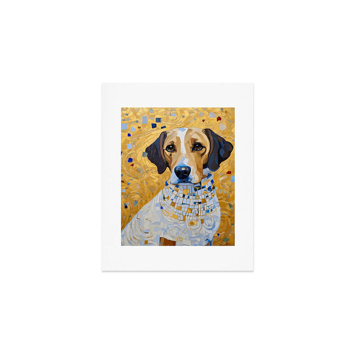 Gustav Klimt Style Dog in a Beautiful Dress Art Print Gallery Image 1
