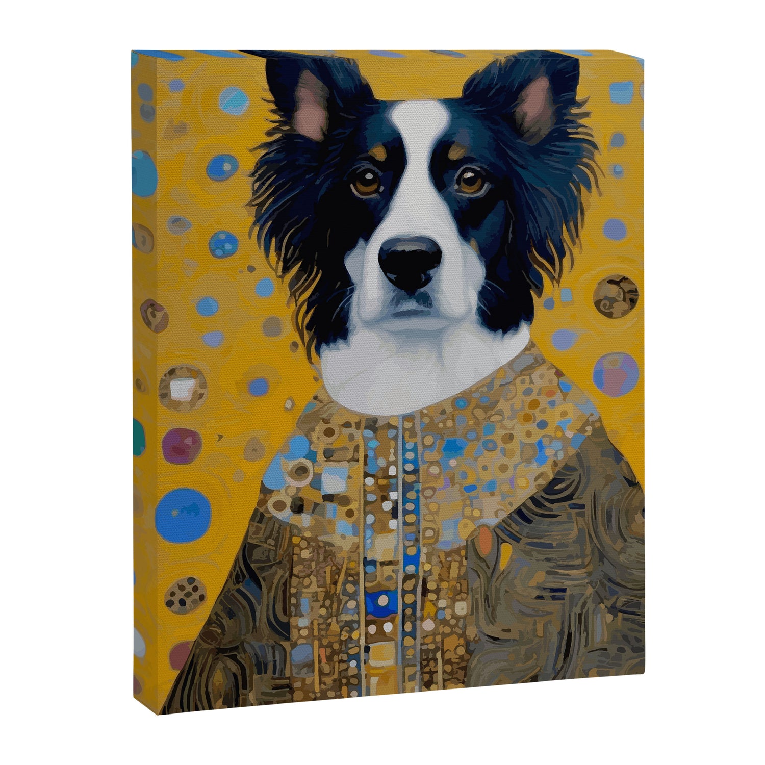 Gustav Klimt Style Dog in a Ceremonial Robe Canvas Print Gallery Image 3