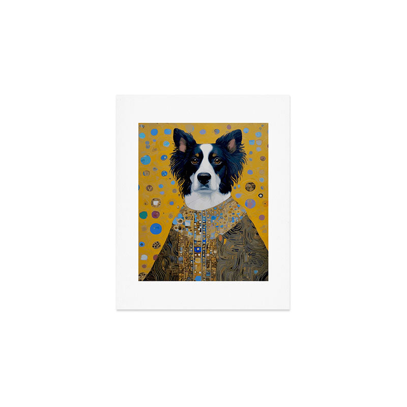 Gustav Klimt Style Dog in a Ceremonial Robe Art Print Gallery Image 1