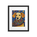 Gustav Klimt Style Dog in a Starry Night Landscape  Framed Art Print Gallery Image 6