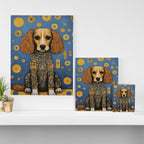 Gustav Klimt Style Dog in Blue and Gold Costume Canvas Print Gallery Image 3
