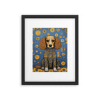 Gustav Klimt Style Dog in Blue and Gold Costume Framed Art Print Gallery Image 6