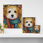 Gustav Klimt Style Dog with a Colorful Scarf Canvas Print Gallery Image 3