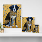 Gustav Klimt Style Dog with Blue and Gold Coat Canvas Print Gallery Image 3