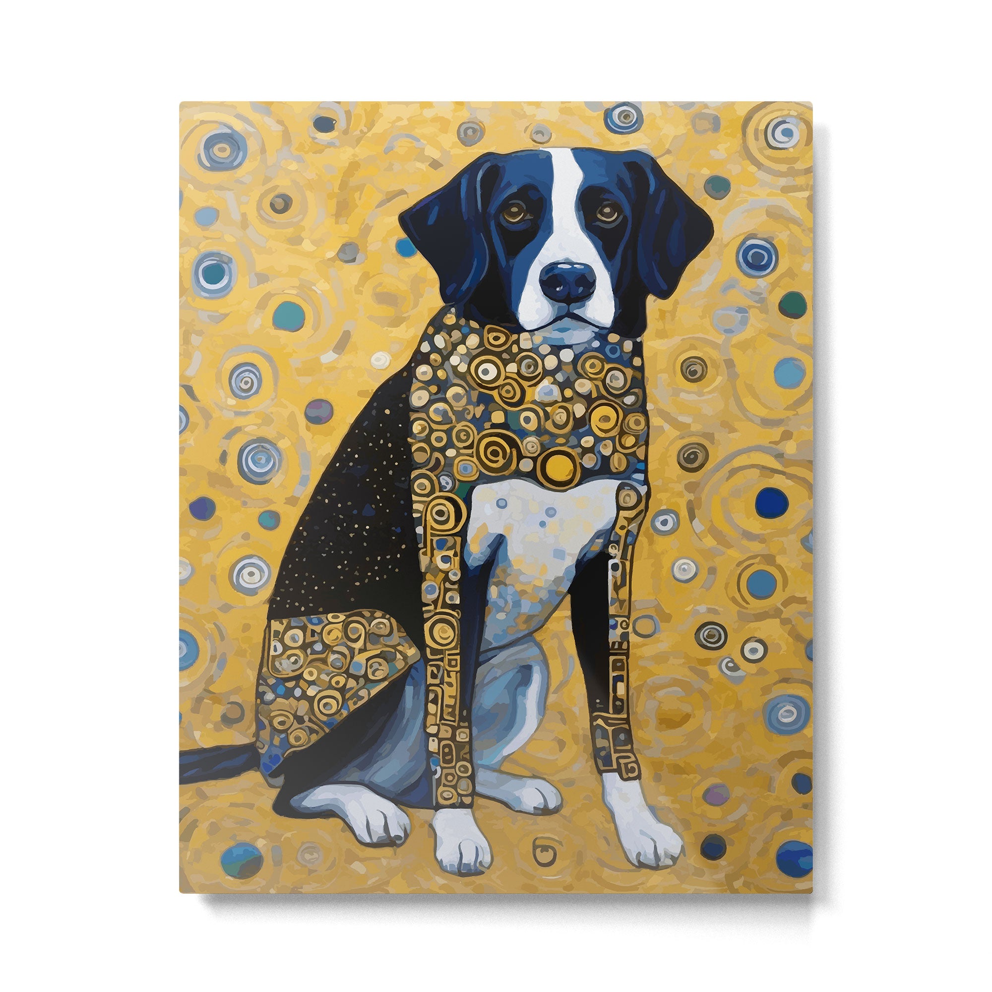 Gustav Klimt Style Dog with Blue and Gold Coat Metal Print Gallery Image 6