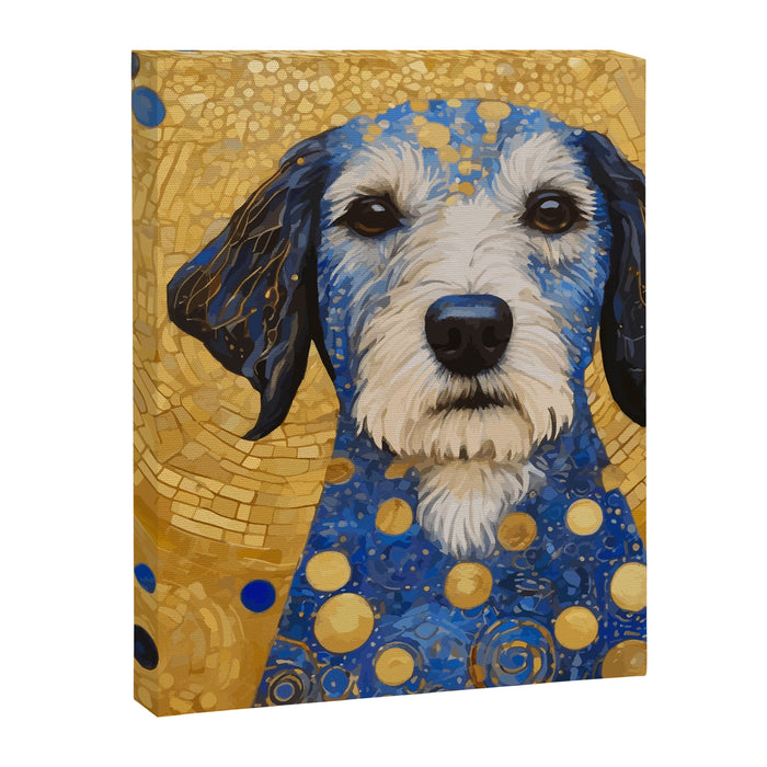 Gustav Klimt Style Dog with Blue and Gold Costume Canvas Print Gallery Image 1