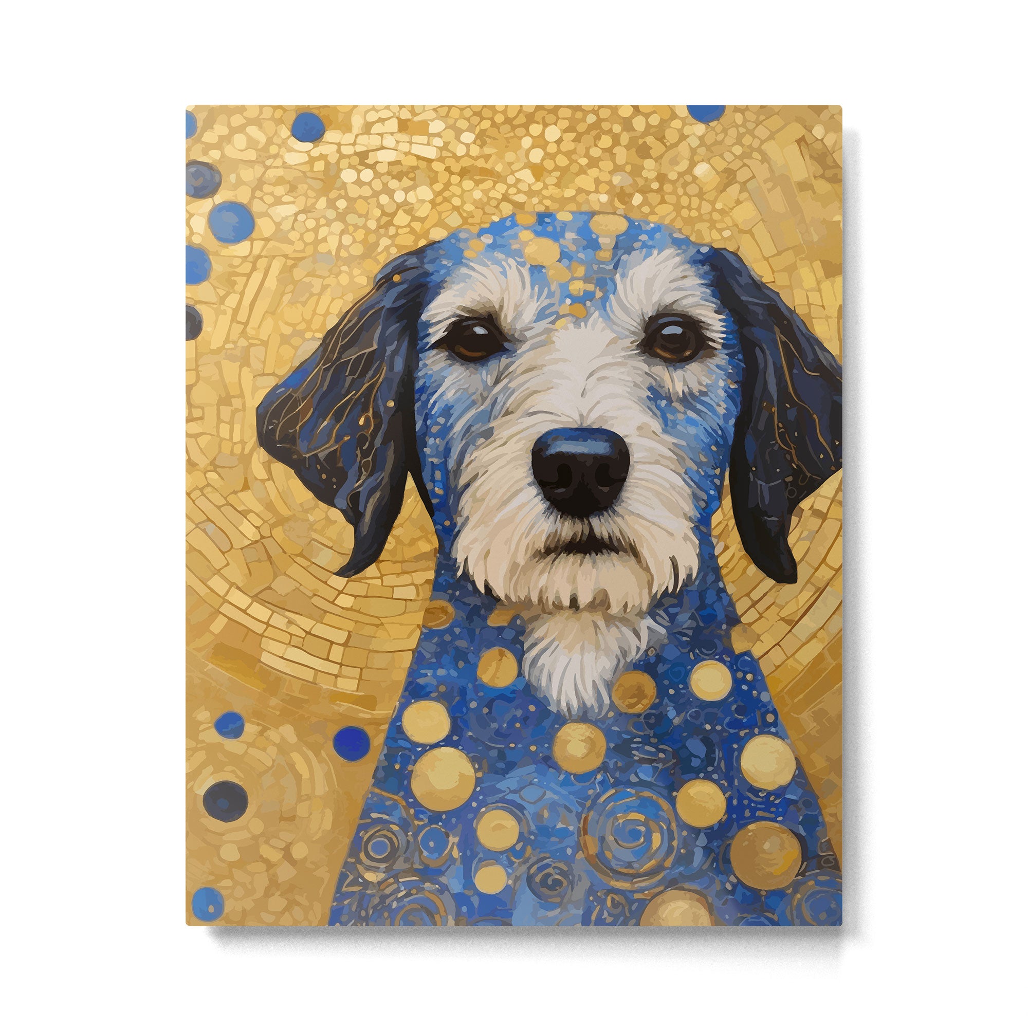 Gustav Klimt Style Dog with Blue and Gold Costume Metal Print Gallery Image 6