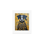 Gustav Klimt Style Dog with Blue and Gold Floral Patterns Art Print Gallery Image 1